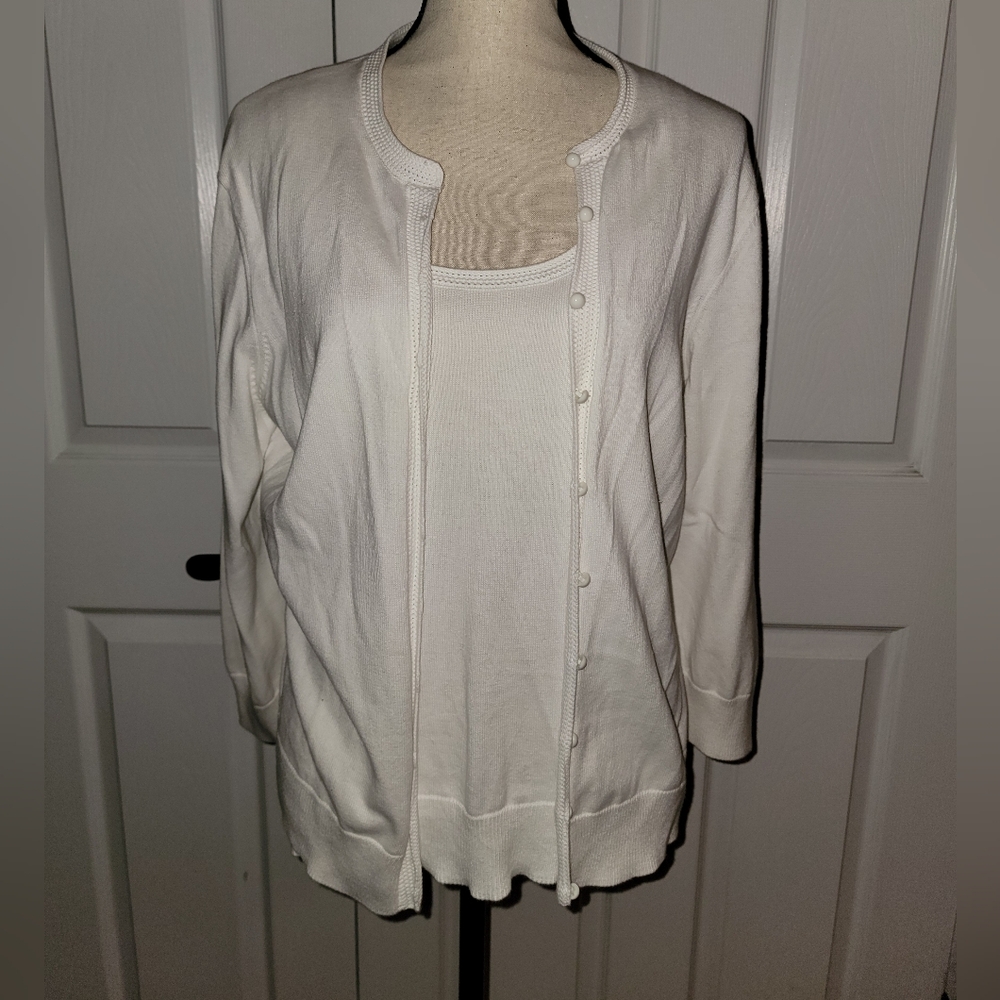 Lilly Pulitzer White Cardigan & Tank Shell Set